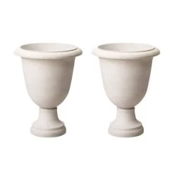 Budget 🧨 Glitzhome® 21.5" Eco-Friendly Oversized Faux Terrazzo Goblet Planters, 2ct. 😀 -Glitzhome Sales D266603S 1 1