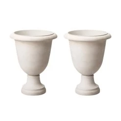 Budget 🧨 Glitzhome® 21.5" Eco-Friendly Oversized Faux Terrazzo Goblet Planters, 2ct. 😀