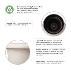 Budget 🧨 Glitzhome® 21.5" Eco-Friendly Oversized Faux Terrazzo Goblet Planters, 2ct. 😀 -Glitzhome Sales D266603S 3