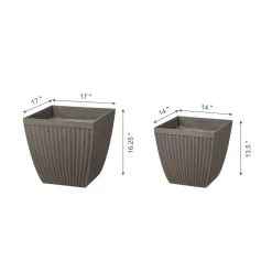 Wholesale π Glitzhome® Brown Eco-Friendly Oversized Faux Concrete Square Fluted Pot Planter Set π 15 Wholesale π Glitzhome® Brown Eco-Friendly Oversized Faux Concrete Square Fluted Pot Planter Set π -Glitzhome Sales D266611S 6