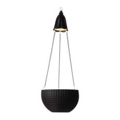 Promo ✨ Glitzhome® 30" Solar Lighted Black Plastic Hanging Planter 👏