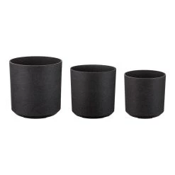 Discount π₯° Glitzhome® Black Eco-Friendly Oversized Faux Marble Round Pot Planter Set βοΈ