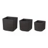 Deals 🛒 Glitzhome® Black Eco-Friendly Oversized Faux Marble Square Pot Planter Set 🥰 -Glitzhome Sales D266619S 1