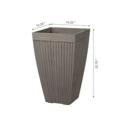 Best Pirce 🛒 Glitzhome® 23" Eco-Friendly Oversized Faux Concrete Square Fluted Pot Planters, 2ct. 👏 -Glitzhome Sales D266620S 4
