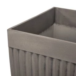 Best Pirce 🛒 Glitzhome® 23" Eco-Friendly Oversized Faux Concrete Square Fluted Pot Planters, 2ct. 👏 -Glitzhome Sales D266620S 6