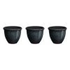 Brand new 👍 Glitzhome® Black Eco-Friendly Oversized Faux Ceramic Round Pot Planter Set 😉 -Glitzhome Sales D266623S 1