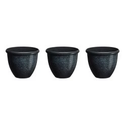 Brand new 👍 Glitzhome® Black Eco-Friendly Oversized Faux Ceramic Round Pot Planter Set 😉