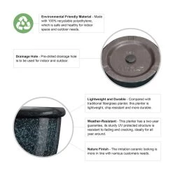 Brand new 👍 Glitzhome® Black Eco-Friendly Oversized Faux Ceramic Round Pot Planter Set 😉 -Glitzhome Sales D266623S 4