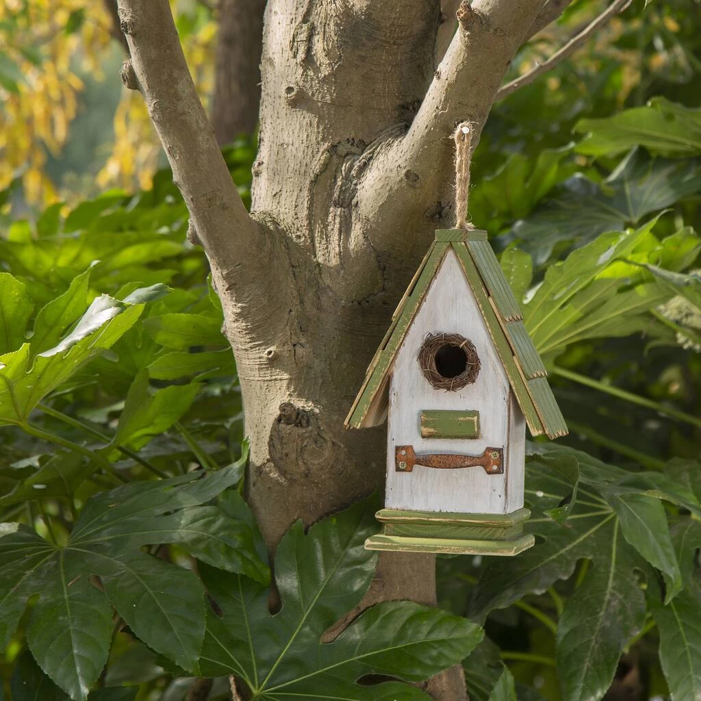 Wholesale π Glitzhome® 11" Hanging Wood Green Roof Garden Decorative Birdhouse 𧨠4 Wholesale π Glitzhome® 11" Hanging Wood Green Roof Garden Decorative Birdhouse 𧨠- Image 2