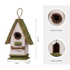 Wholesale π Glitzhome® 11" Hanging Wood Green Roof Garden Decorative Birdhouse 𧨠12 Wholesale π Glitzhome® 11" Hanging Wood Green Roof Garden Decorative Birdhouse 𧨠-Glitzhome Sales D266628S 4