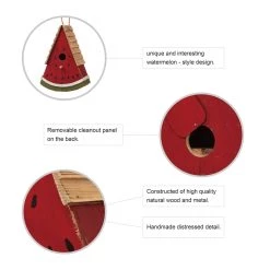 New π₯° Glitzhome® 11" Hanging Wood Watermelon Garden Decorative Birdhouse π 13 New π₯° Glitzhome® 11" Hanging Wood Watermelon Garden Decorative Birdhouse π -Glitzhome Sales D266629S 5