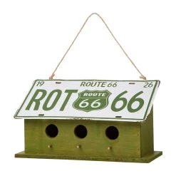 Best reviews of 🎁 Glitzhome® 14" Hanging Wood and Metal Green Licence Plates Garden Birdhouse 🛒