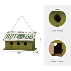 Best reviews of 🎁 Glitzhome® 14" Hanging Wood and Metal Green Licence Plates Garden Birdhouse 🛒 -Glitzhome Sales D266633S 3