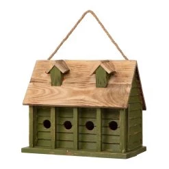 Hot Sale 🌟 Glitzhome® 14" Hanging Wooden Distressed Green Garden Birdhouse ✨