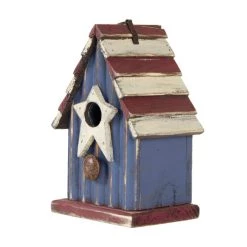 Hot Sale ✨ Glitzhome® 9" Solid Wood & Metal Rustic Style Birdhouse 🤩