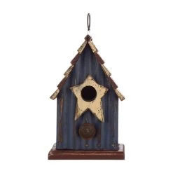 Hot Sale ✨ Glitzhome® 9" Solid Wood & Metal Rustic Style Birdhouse 🤩 -Glitzhome Sales D266641S 5