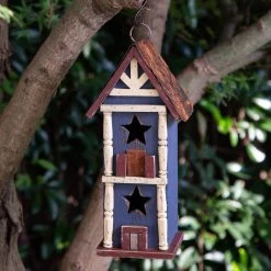 Brand new ⭐ Glitzhome® 13" Solid Wood and Metal Rustic Style Birdhouse 😀 -Glitzhome Sales D266642S 3