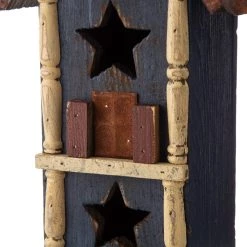 Brand new ⭐ Glitzhome® 13" Solid Wood and Metal Rustic Style Birdhouse 😀 -Glitzhome Sales D266642S 7