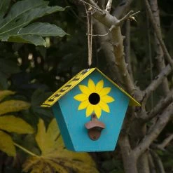 Brand new 😀 Glitzhome® 11" Wood & Metal Light Blue Licence Plates Birdhouse 🎁 -Glitzhome Sales D266651S 3