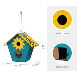 Brand new 😀 Glitzhome® 11" Wood & Metal Light Blue Licence Plates Birdhouse 🎁 -Glitzhome Sales D266651S 4