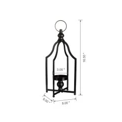 Best reviews of 😀 16.5" Modern Farmhouse Black Metal Candle Lantern by Glitzhome ❤️ -Glitzhome Sales D299643S 8