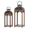 Budget ❤️ Farmhouse Brown Candle Lantern Set, 24.5" & 20" by Glitzhome ❤️ -Glitzhome Sales D299647S 1