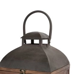 Budget ❤️ Farmhouse Brown Candle Lantern Set, 24.5" & 20" by Glitzhome ❤️ -Glitzhome Sales D299647S 7