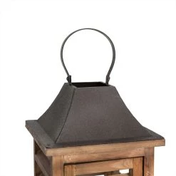 Best Pirce 🌟 Modern Farmhouse Wooden Shutter Lantern Set, 25.5" & 19" by Glitzhome 🧨 -Glitzhome Sales D299649S 6