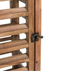 Best Pirce 🌟 Modern Farmhouse Wooden Shutter Lantern Set, 25.5" & 19" by Glitzhome 🧨 -Glitzhome Sales D299649S 7