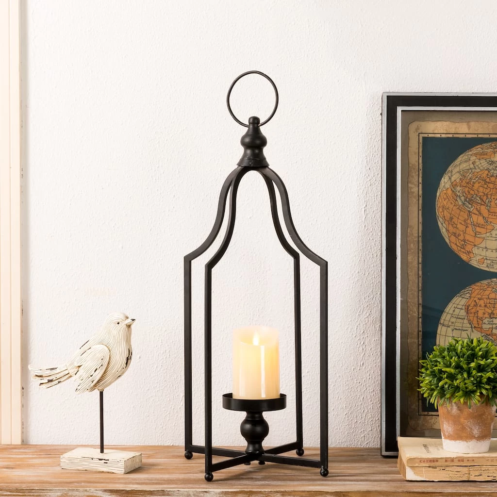 Hot Sale π€© 22" Modern Farmhouse Black Metal Candle Lantern by Glitzhome π 5 Hot Sale π€© 22" Modern Farmhouse Black Metal Candle Lantern by Glitzhome π - Image 3