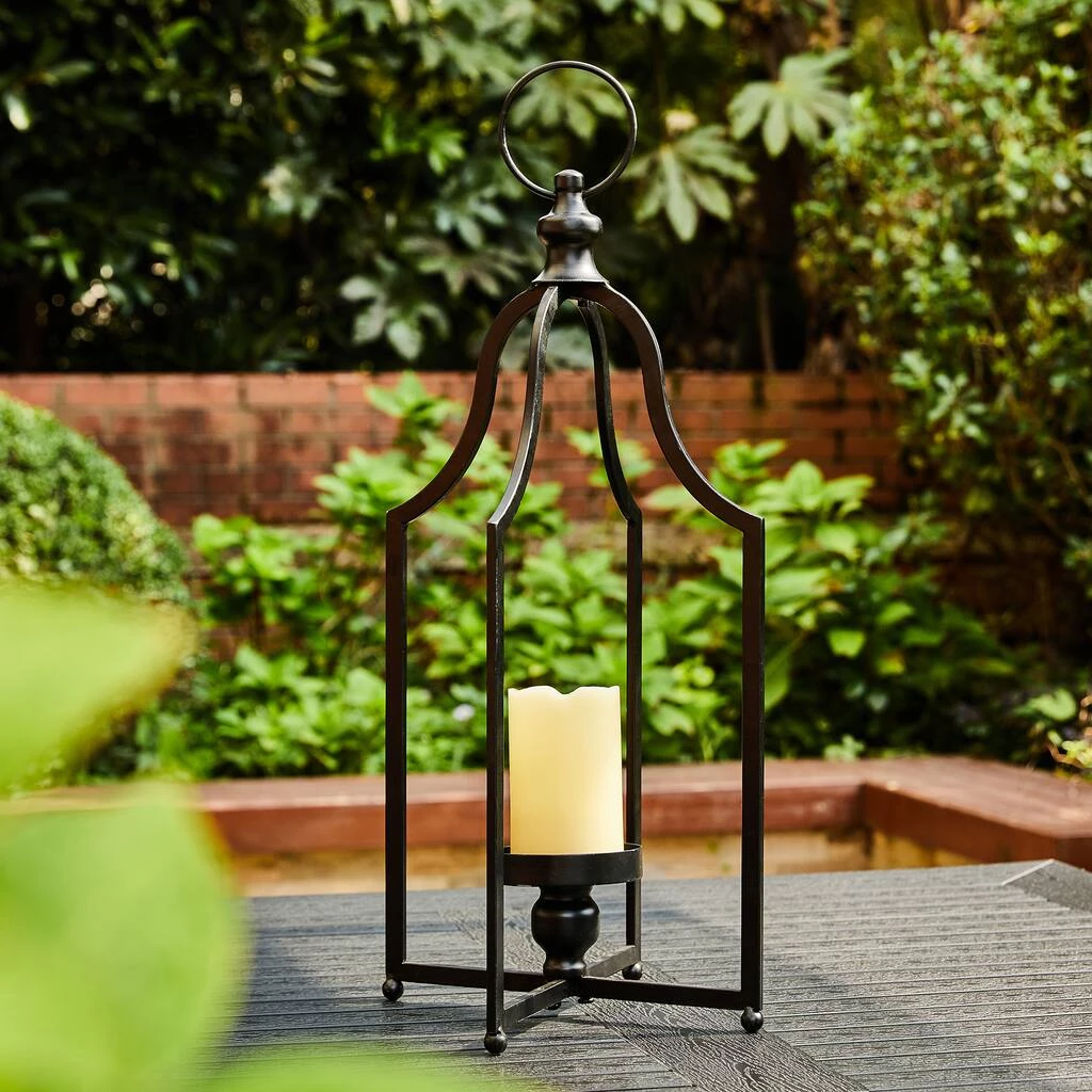 Hot Sale π€© 22" Modern Farmhouse Black Metal Candle Lantern by Glitzhome π 6 Hot Sale π€© 22" Modern Farmhouse Black Metal Candle Lantern by Glitzhome π - Image 4