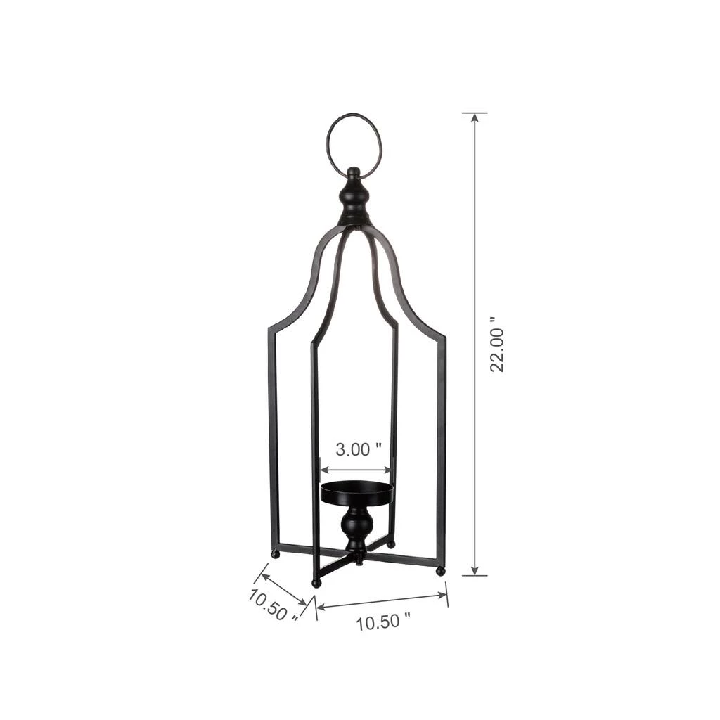 Hot Sale π€© 22" Modern Farmhouse Black Metal Candle Lantern by Glitzhome π 10 Hot Sale π€© 22" Modern Farmhouse Black Metal Candle Lantern by Glitzhome π - Image 8