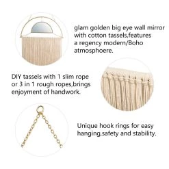 Brand new β Glitzhome® 47" Golden Metal Double Half Circle Modern Boho Hanging Mirror with Tassels π 14 Brand new β Glitzhome® 47" Golden Metal Double Half Circle Modern Boho Hanging Mirror with Tassels π -Glitzhome Sales D299658S 5