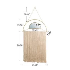 Brand new β Glitzhome® 47" Golden Metal Double Half Circle Modern Boho Hanging Mirror with Tassels π 15 Brand new β Glitzhome® 47" Golden Metal Double Half Circle Modern Boho Hanging Mirror with Tassels π -Glitzhome Sales D299658S 6