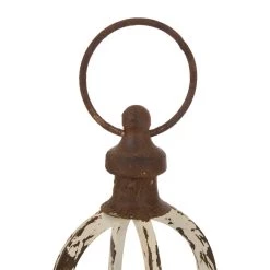 Deals 💯 Modern Farmhouse White & Brown Metal Candle Lantern Set, 22" x 16.5" by Glitzhome 😉 -Glitzhome Sales D299659S 5