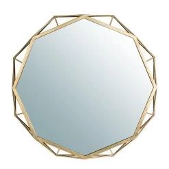 New β Glitzhome® 28" Octagon Golden Metal Wall Mirror π―