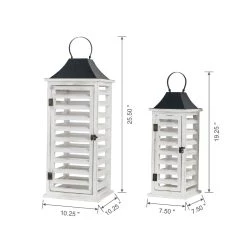 Budget β Modern Farmhouse White Wooden Shutter Lantern Set, 25.5" & 19" by Glitzhome π 17 Budget β Modern Farmhouse White Wooden Shutter Lantern Set, 25.5" & 19" by Glitzhome π -Glitzhome Sales D299666S 8