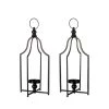 Best Pirce 😉 22" Modern Farmhouse Black Metal Candle Lantern Set by Glitzhome 🔥 -Glitzhome Sales D299672S 1