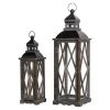 Best Pirce 🎉 Modern Farmhouse Wooden Lantern Set, 28.5" & 20.5" by Glitzhome 🎁 -Glitzhome Sales D299680S 1