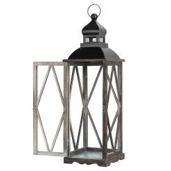 Best Pirce 🎉 Modern Farmhouse Wooden Lantern Set, 28.5" & 20.5" by Glitzhome 🎁 -Glitzhome Sales D299680S 5