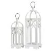 Budget ⌛ Glitzhome® Wash White Farmhouse Wooden Church Window Frame Lanterns, 2ct. 👍