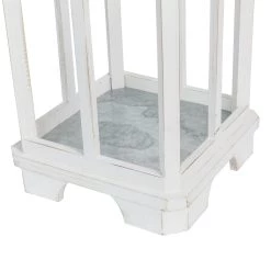 Budget ⌛ Glitzhome® Wash White Farmhouse Wooden Church Window Frame Lanterns, 2ct. 👍 -Glitzhome Sales D299685S 8