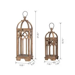 Top 10 😍 Glitzhome® Farmhouse Natural Wooden Church Window Frame Lanterns, 2ct. 😍 -Glitzhome Sales D299688S 8