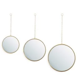 New 🌟 Glitzhome® Regency Modern Gold Metal Chains Hanging Mirrors, 3ct. 🤩