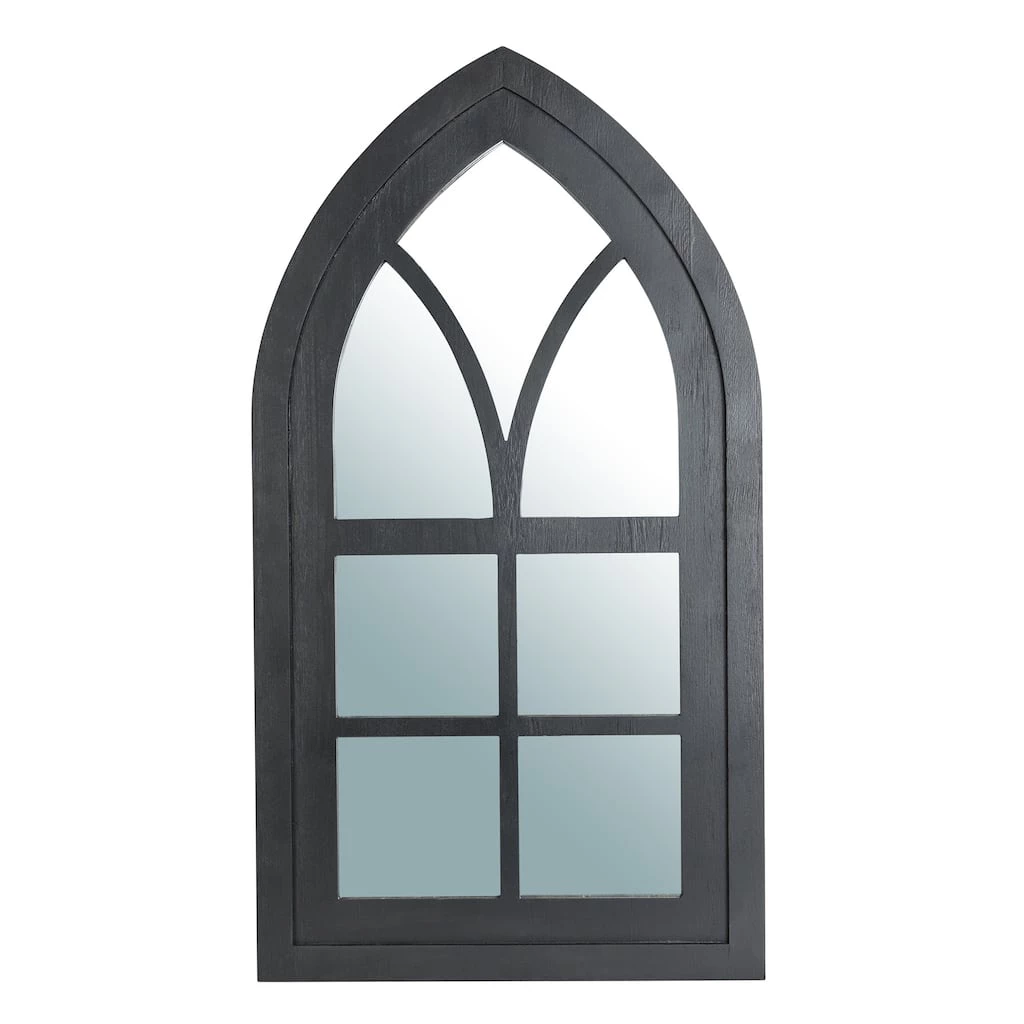 Flash Sale 🧨 Glitzhome® 40" Black Wooden Cathedral Windowpane Wall Mirror 😉 3 Flash Sale 🧨 Glitzhome® 40" Black Wooden Cathedral Windowpane Wall Mirror 😉