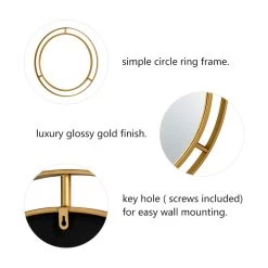 Cheap 🥰 Glitzhome® 28" Glam Gold Round Wall Mirror ❤️ -Glitzhome Sales D299699S 3