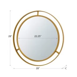 Cheap 🥰 Glitzhome® 28" Glam Gold Round Wall Mirror ❤️ -Glitzhome Sales D299699S 4