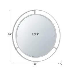 Promo 🥰 Glitzhome® 28" Glam Silver Round Wall Mirror ⌛ -Glitzhome Sales D299701S 4
