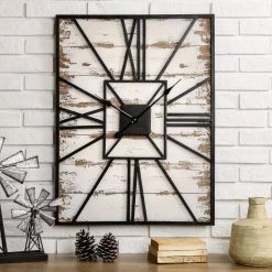 New π Glitzhome® 31.5" Oversized Farmhouse Wooden & Metal Rectangle Wall Clock π€© 11 New π Glitzhome® 31.5" Oversized Farmhouse Wooden & Metal Rectangle Wall Clock π€© -Glitzhome Sales D299705S 2