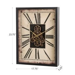 Best Sale π Glitzhome® 24" Vintage Rectangle Gear Clock With Tempered Glass π 13 Best Sale π Glitzhome® 24" Vintage Rectangle Gear Clock With Tempered Glass π -Glitzhome Sales D299715S 4